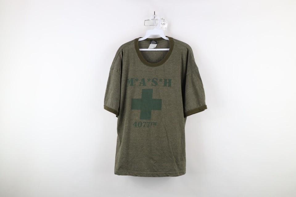 Vintage Y2K 2004 Mens XL Faded Mash 4077th Episode Ringer T-Shirt Heathe... - $49.45