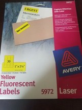 Avery High-Visibility Permanent ID Labels Laser 1 x 2 5/8 Neon Yellow mi... - $15.78