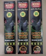 3X GALLINA NEGRA INCENSIO ESPECIAL / BLACK HEN INCENSE -3 DE 20 PAJUELAS... - $14.78