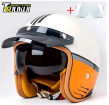 Helmet Motorcycle 3/4 Open Face Helmet Series 5  Retro Helmet DOT Certif... - £77.66 GBP