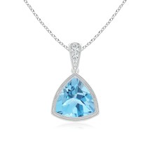 ANGARA Natural Swiss Blue Topaz Pendant Necklace in 925 Silver (Size-7mm) - $197.10+