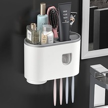 Toothbrush Holder Wall Mounted Toothpaste Dispenser Kit  - £19.24 GBP