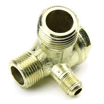 3 Port Brass Male Threaded Check Valve Connector Tool for Air Compressor - £2.36 GBP