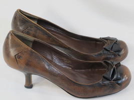 Max Studio Brown Leather Loafer Pumps Heels Size 7.5 M US Excellent Cond... - £9.99 GBP