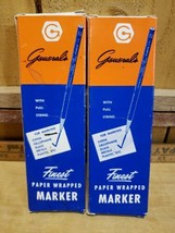 Generals Vtg Finest Paper Wrapped Grease Marker Black General Pencil Co ... - $24.24