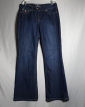 Premium Denim Women&#39;s Lydia Bootcut Dark Wash Y2K Jeans Size 12 - £16.65 GBP