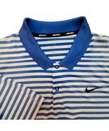 Nike Golf Dri-Fit Blue White Striped Polo Shirt Men's XL  - $21.64
