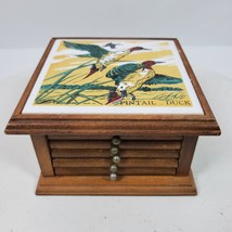 Vintage Pintail Duck Wood 6 Coaster SET w/ Holder Kitchen &amp; Bar - £20.73 GBP