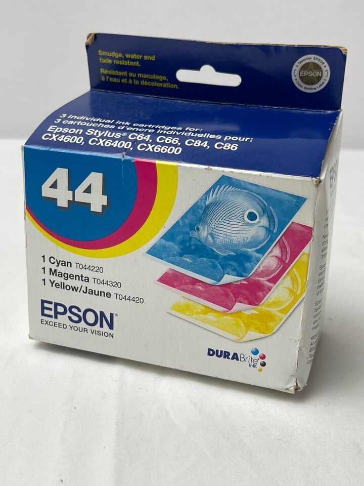 Epson 44 DuraBrite TO44520 SEALED Ink 3 Colors Cyan Yellow Magenta - $24.15
