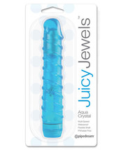 Juicy Jewels Aqua Crystal Vibrator - Blue - $31.99