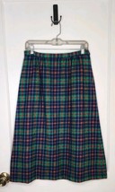 Pendleton 100% Wool Skirt Sz 14 (Actual Sz 8) Midi Blue Green Red Plaid ... - $40.00