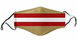 Red &amp; Gold Stripes Team Mask - Face Accessory - Fan Gear - £3.13 GBP