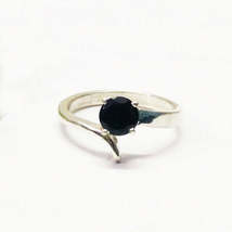 Exclusive Natural Black Tourmaline Gemstone Ring, Birthstone Ring, 925 Sterling - £22.76 GBP