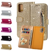 For Samsung Galaxy S20 Ultra S20 S10+ Bling Glitter Leather Wallet Stand... - $55.00