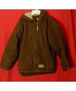 C.E. Schmidt Workwear Jacket Canvas Brown Hooded Sherpa Lined Kids Youth... - $326.52 MXN