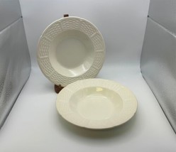 Pair Of Wedgwood Willow Weave Rim Soup Bowls - £39.50 GBP