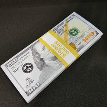 10K Full Print Realistic Prop Money New 10,000 Dollar Bills Cash Fake Movie REAL - £10.17 GBP