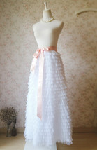 WHITE Tiered Tulle Skirt Outfit Women Custom Plus Size Tulle Skirt for Wedding