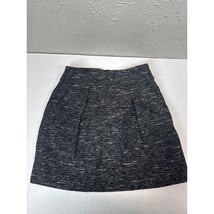 Ann Taylor LOFT Mini Skirt Womens Black Tweed Back Zip Silver Thread Size 2 - $409.56 MXN