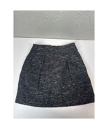 Ann Taylor LOFT Mini Skirt Womens Black Tweed Back Zip Silver Thread Size 2 - $409.56 MXN