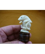 (tb-rat-3) little white walking Rat Tagua NUT palm figurine Bali carving... - $67.33 CAD