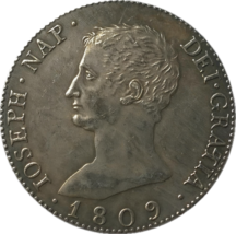 1809 Joseph Napoleón 20 Reales - Influencia del Imperio Francés en Iberia - $18.66 CAD