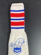 Chicago Cub Mike Royko Tribune Pair Socks Give awaw 3 Stripe Knee High  vintage - $29.69