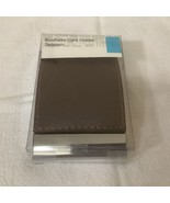 New Business Card Holder Brown Faux Leather - $127.10 MXN