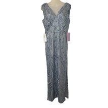 JS Collections Women&#39;s Rosalynn V-Neck Column Gown  Silver Size 8 New $278 - £54.23 GBP
