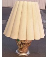 Beautiful Seashell Filled Glass Table Lamp – Matching Shade – VGC – UNIQ... - £118.54 GBP