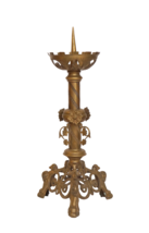 Antique Candle Holder Sacred Church Lights Church Brass Bronze 1860 - $7,850.59 MXN