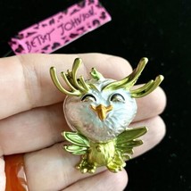 Betsey Johnson Funky Bird Owl Pendant Brooch Pin Combo Jewelry With Personality - £19.71 GBP