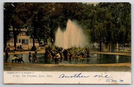 Lynn MA Fountain Children In Water 1905 Longley Fam Massachusetts Postcard D40 - $9.95