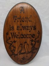 A Friend Is Always Welcome Wooden Birds On A Tree Fish Enterprises Hangi... - $49.49