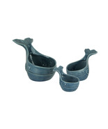 Scratch &amp; Dent Coastal Blue Sculpted Ceramic Whale Shaped Bowls Set of 3 - £23.29 GBP