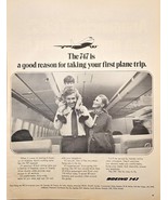 BOEING 747-Airlines-Canada-France-8 Foot Ceilings-1971 Vintage Print Ad - $15.55