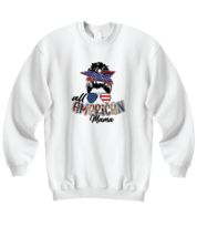 Independance Day Sweatshirt All American Mama White-SS  - £22.34 GBP