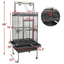 68&quot; Cage For Birds Jardine&#39;S Parrots Meyer&#39;S Parrots With Stand Metal Wh... - £171.56 GBP