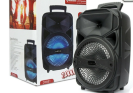 Portable 1000W PA Bluetooth Speaker LED Light with FM Radio/USB/SD Slot/Karaoke - £39.87 GBP