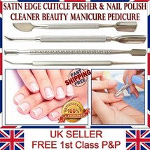 NJ LMS Satin Edge Cuticle Pusher &amp; Nail Polish Cleaner Beauty Manicure P... - $3.09+