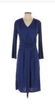 Jones New York Size Small Cobalt Blue Solid Dress No Slit Full Skirt - £28.80 GBP