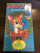 Rudolph The Red Nosed Reindeer Plus Little Shepherd&#39;s First Christmas VHS 1992 - £6.43 GBP