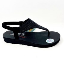 Skechers Mediation Rock Crown Black Womens Size 5 Slingback Thongs Sandals - $29.95