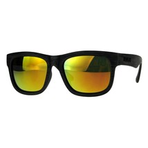 Kush Gafas de Sol Madera Texturizado Cuadrado Rectangular Marco Lente Espejo - £9.41 GBP+