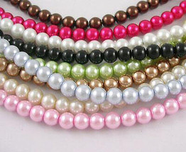 Wholesale Beads Bulk Glass Pearls Assorted Lot 8mm 440pcs - £13.47 GBP