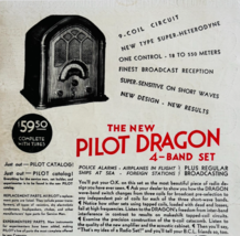 1932 Pilot Dragon Radio 4 Band Set Advertisement Lawrence Massachusetts ... - $558.63 MXN