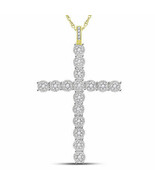 10kt Yellow Gold Mens Round Diamond Cross Charm Pendant 5/8 Cttw - £595.75 GBP