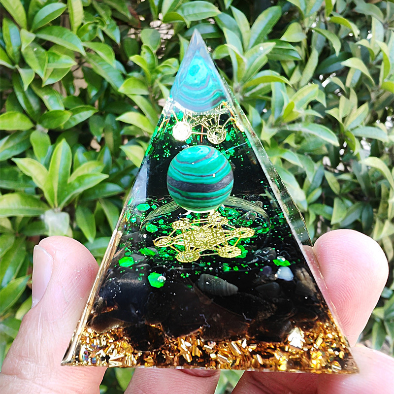 Natural Orgonite Pyramid Reiki Amethyst Energy Healing Chakra Meditation... - $11.99