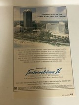 2001 Fontaine Blue II Hotel Vintage Print Ad Miami Florida  pa27 - $7.91