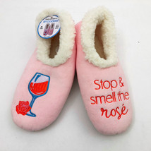Snoozies Women&#39;s Stop &amp; Smell the Rose Slippers Medium 7/8 Pink - £10.04 GBP